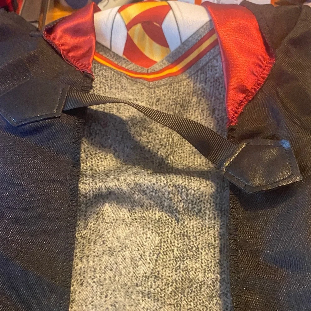 Harry Potter Gryffindor Black Wizard Costume with Red Accents - Picture 5 of 6